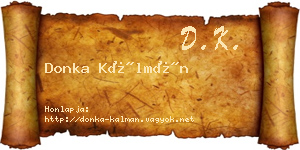 Donka Kálmán névjegykártya