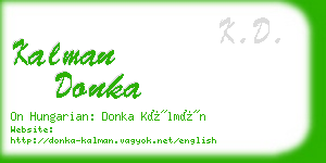 kalman donka business card